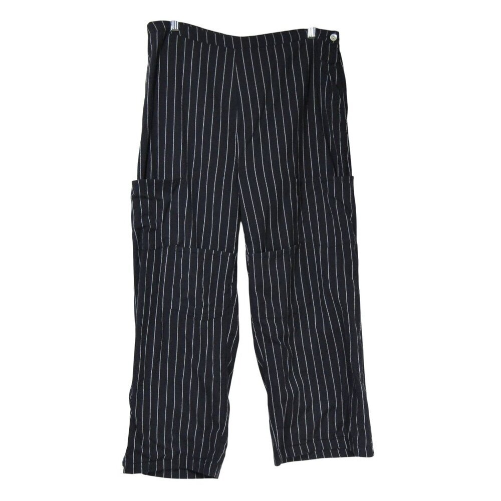 Tulip NWT LAGENLOOK Black Stripe Slouchy Artsy Cotton Wide Leg Coastal Pants XL